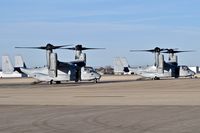 Boise Air Terminal/gowen Fld Airport (BOI) - Two MV-22Bs parked on the north GA ramp. VMM-364 Purple Foxes, MAG-34, 3rd MAW, Camp Pendleton, CA. - by Gerald Howard