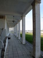 Braunschweig-Wolfsburg Regional Airport, Braunschweig, Lower Saxony Germany (EDVE) - looking west through the colonnades of the visitors terrace of Braunschweig/Wolfsburg airport, BS/Waggum - by Ingo Warnecke