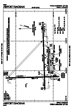 Pueblo Memorial Airport (PUB) diagram
