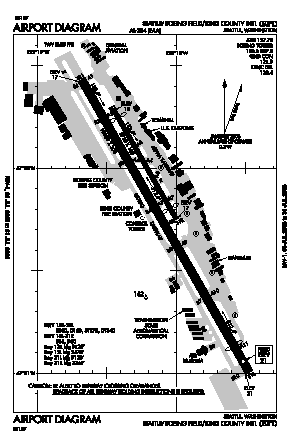 Boeing Field/king County International Airport (BFI) diagram