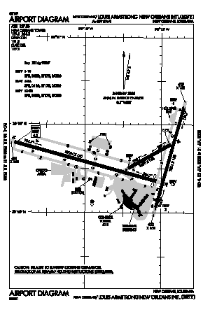 Louis Armstrong New Orleans International Airport (MSY) diagram