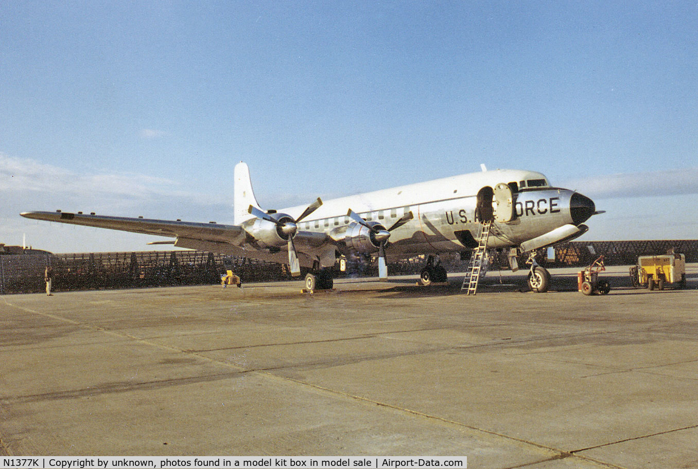 N1377K, 1953 Douglas C-118A Liftmaster (DC-6A) C/N 44596, color photo ca. 1967 per date on back of print