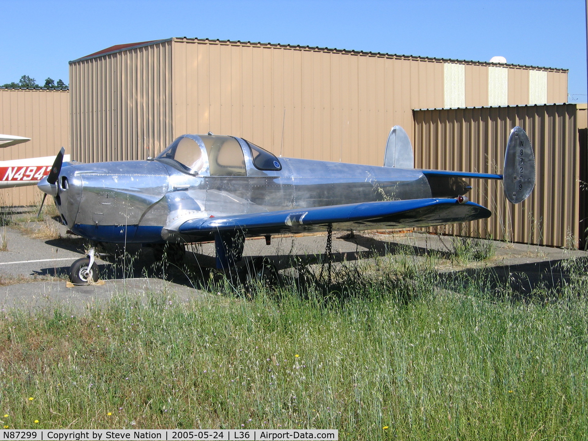 N87299, 1946 Erco 415C Ercoupe C/N 472, At Rio Linda Airport north of Sacramento, CA