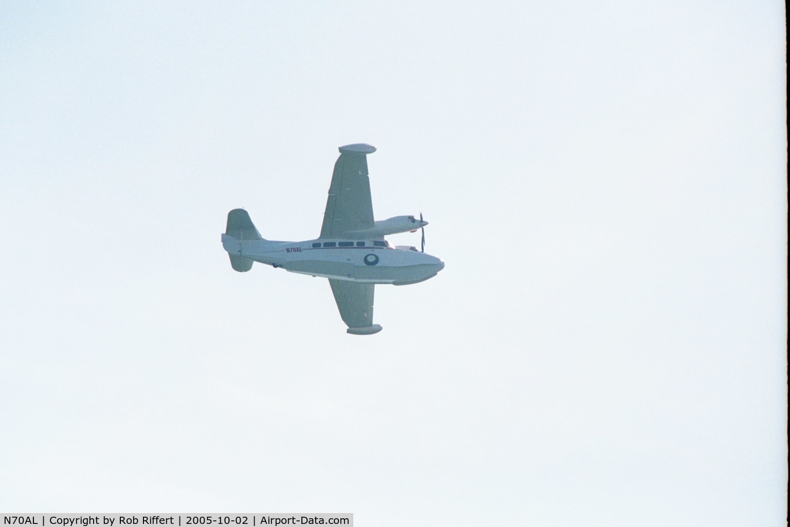 N70AL, 1970 McKinnon G21G C/N 1226, flying along Lake Huron, Oscoda , Mi