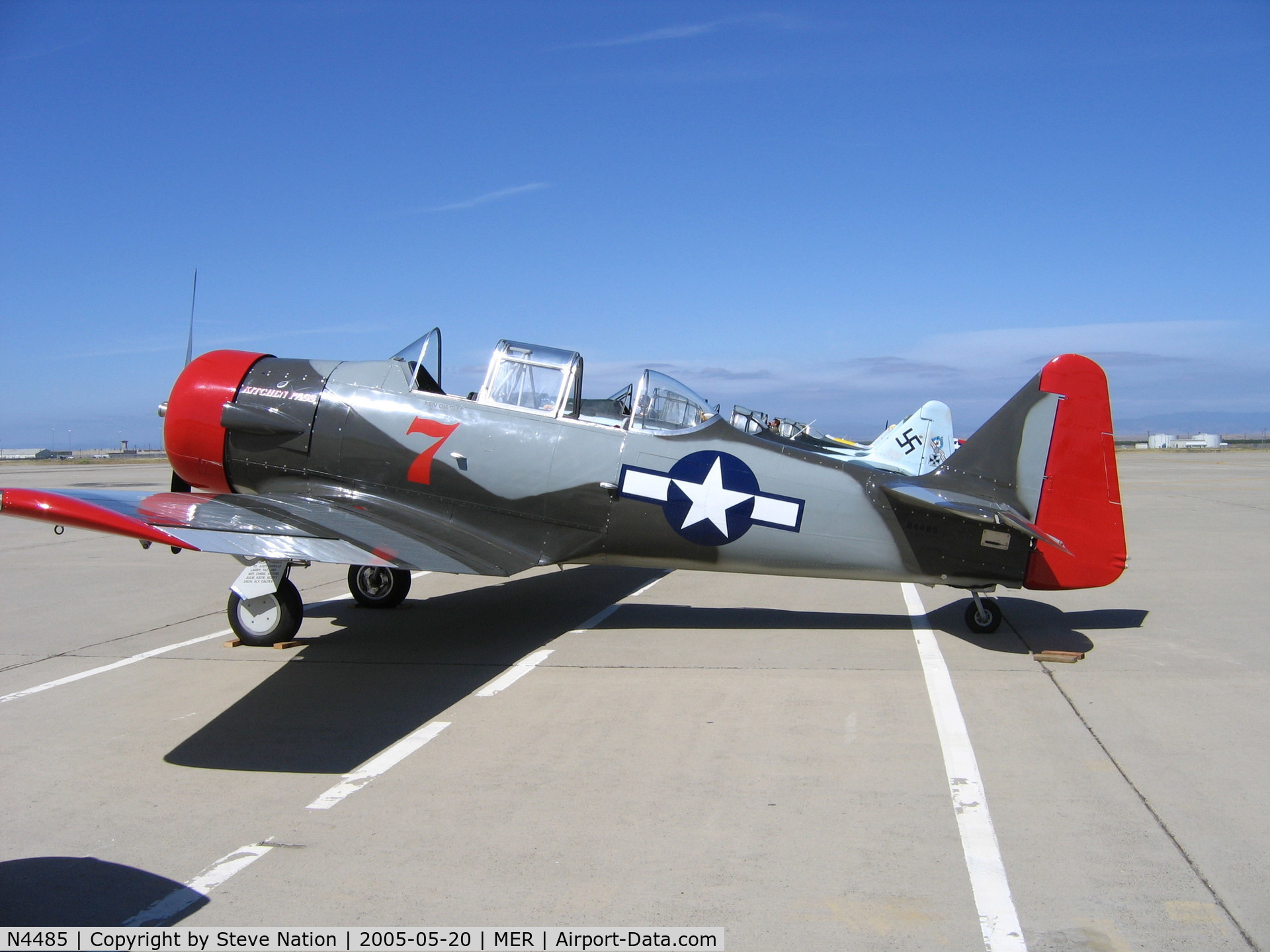 N4485, 1944 North American AT-6F Texan C/N 121-42368, Ken Dwelle's SNJ-6 in colorful USAAF camo as #7 