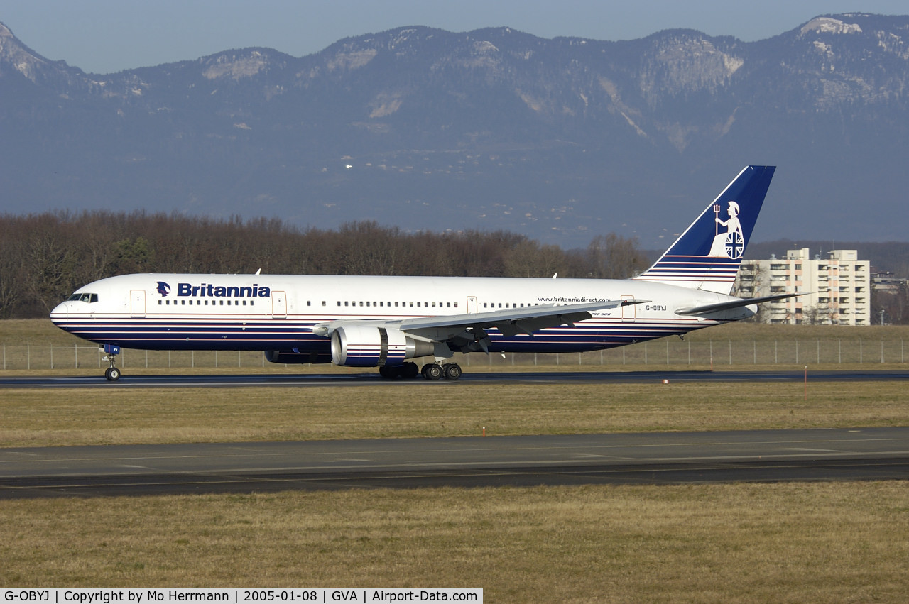 G-OBYJ, 2000 Boeing 767-304 C/N 29384, Britannia at Geneva