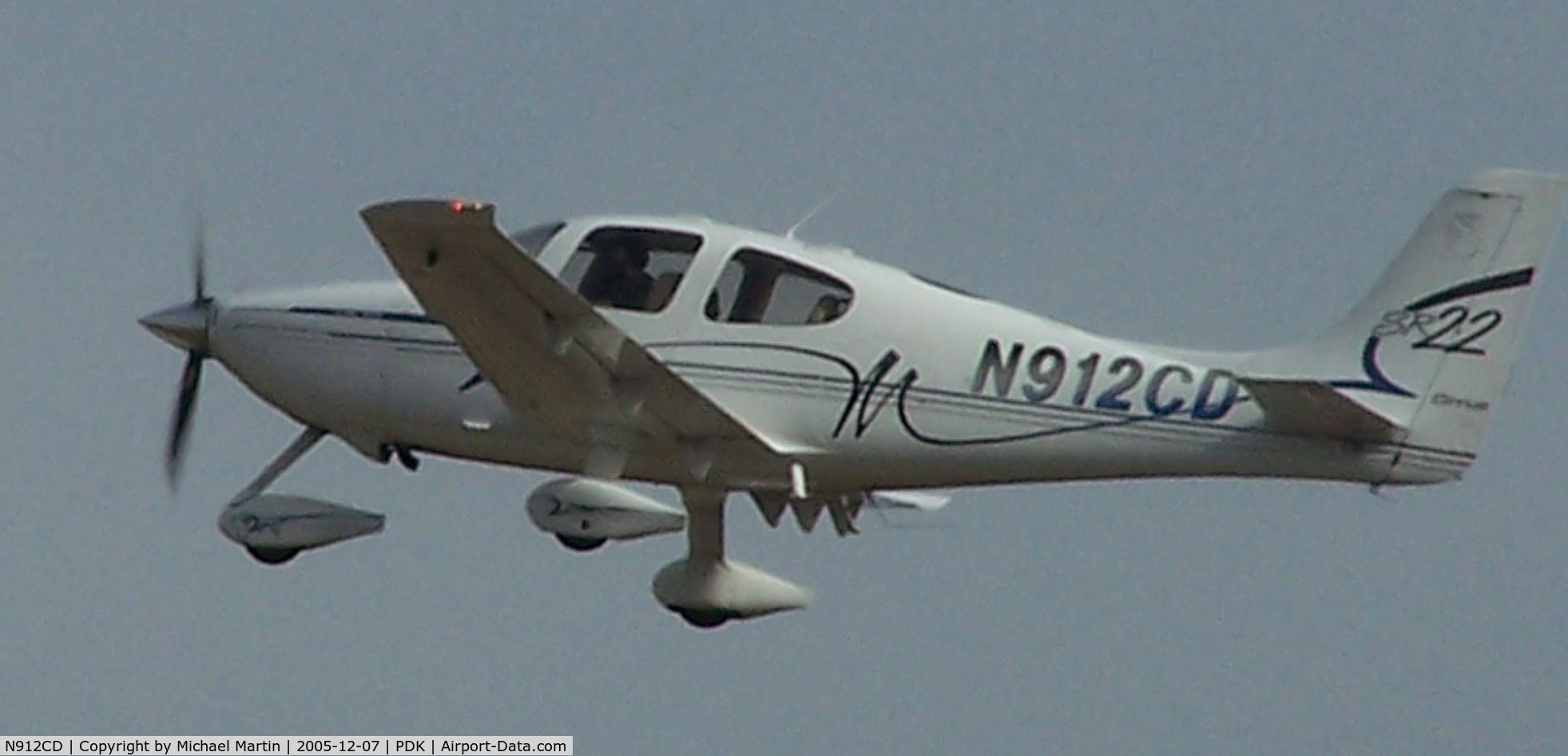 N912CD, 2002 Cirrus SR22 C/N 0250, CD in flight from PDK