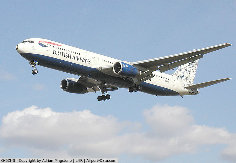 G-BZHB, 1998 Boeing 767-336 C/N 29231, A Boeing 767-300 of British Airways on the approach to London (Heathrow) Airport