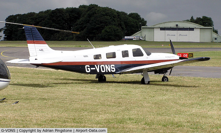 G-VONS, 2000 Piper PA-32R-301T Saratoga II TC Turbo Saratoga C/N 3257155, Piper PA-32R Turbo Saratoga (G-VONS), manufactured in 2000, at Kemble Airfield, Gloucestershire, England in June 2004.