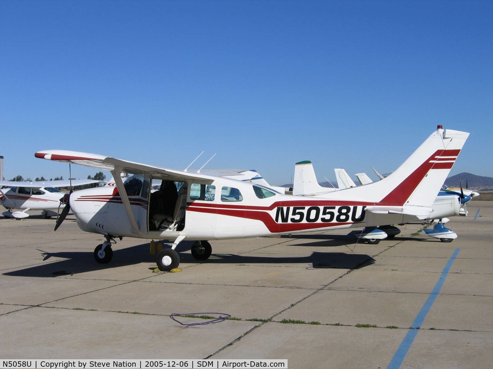 N5058U, 1963 Cessna 206 Super Skywagon C/N 206-0058, 1963 Cessna 206 in bright sunshine at Brown Field (San Diego), CA