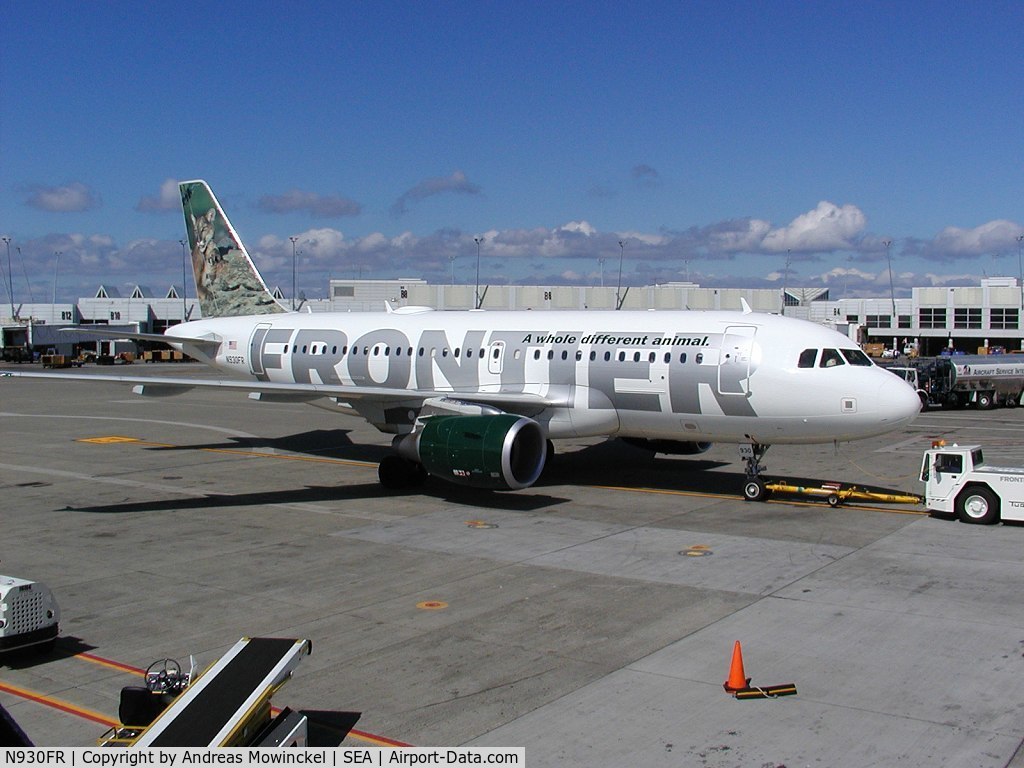 N930FR, 2004 Airbus A319-111 C/N 2241, Frontier Airlines A319 at Seattle-Tacoma International Airport