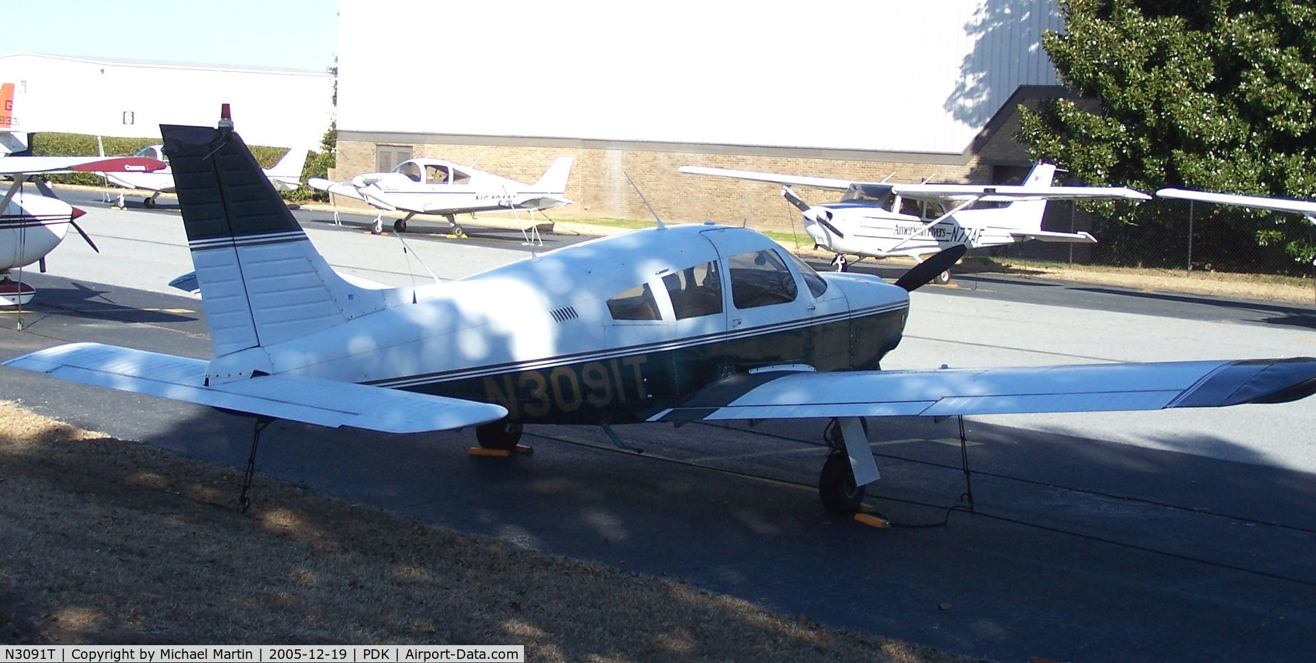 N3091T, 1972 Piper PA-28R-200 C/N 28R-7235312, Tied down @ PDK