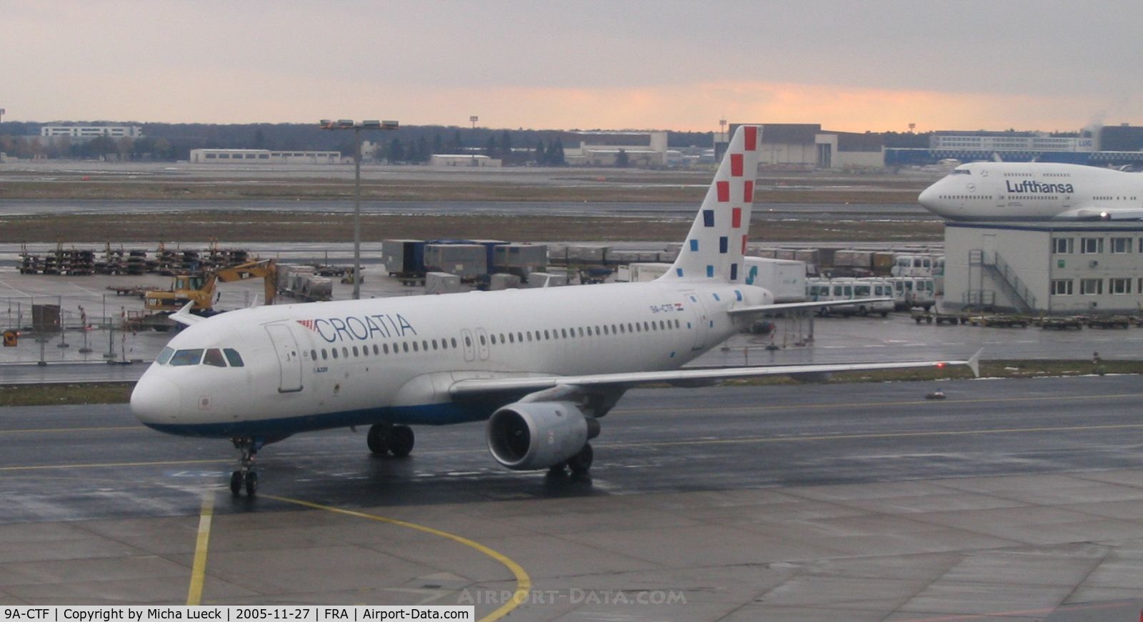 9A-CTF, 1991 Airbus A320-211 C/N 258, Croatia's A320 arriving in Frankfurt