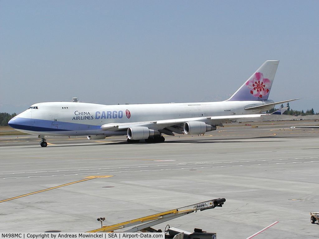 N498MC, 1999 Boeing 747-47UF C/N 29259, China Airlines Boeing 747 Freighter at Seattle-Tacoma International Airport.