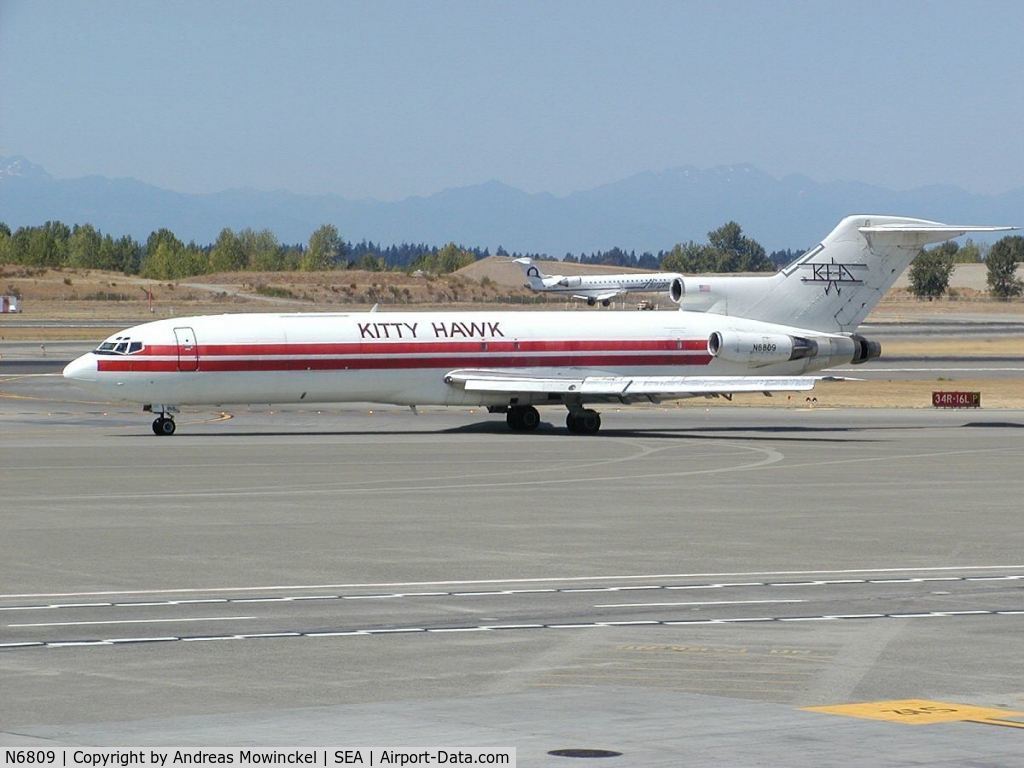 N6809, 1968 Boeing 727-223 C/N 19484, Kitty Hawk Boeing 727 Freighter at Seattle-Tacoma International Airport.