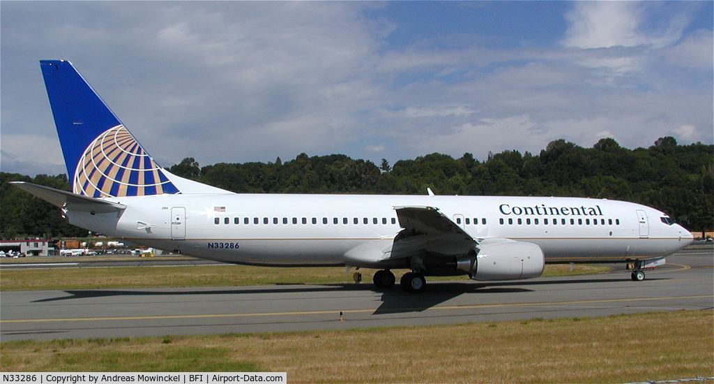 N33286, 2004 Boeing 737-824 C/N 31600, Continental B737-824 going for a testflight.