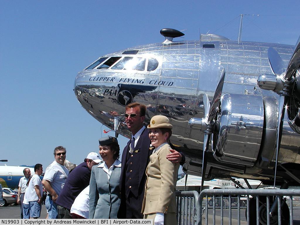 N19903, 1940 Boeing SA-307B-1 Stratoliner C/N 2003, The only surviving (of only five built) Boeing 307 Stratoliner was restored in Seattle and flown to Washington in 2003 to be a part of the Udzar-Hazy museum at Dulles.