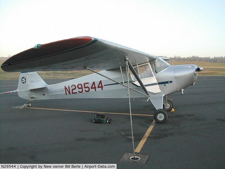 N29544, 1940 Taylorcraft BL-65 (L-2F) C/N 2387, Newport, OR on ferry flight to new home in Los Angeles, 2-05