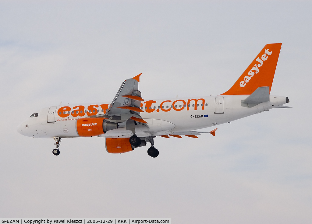 G-EZAM, 2003 Airbus A319-111 C/N 2037, landing