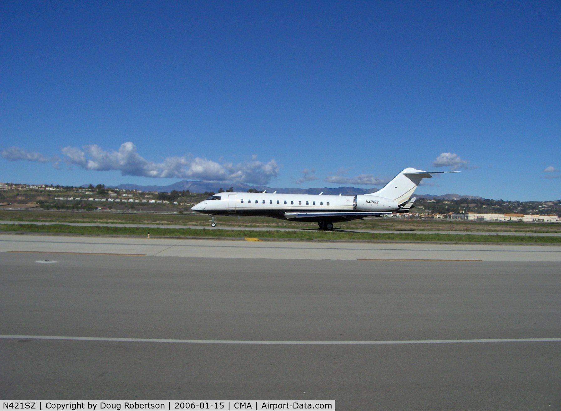 N421SZ, 2007 Bombardier BD-700-1A10 Global Express C/N 9239, 2007 Bombardier BD-700-1A10 GLOBAL EXPRESS, two Rolls Royce DEutschland BR710A2-20 Turbofans flat rated to ISA + 20 deg.C with FADEC, Holding for takeoff, Runway 26