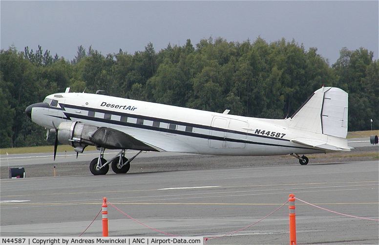 N44587, 1944 Douglas C-47A-20-DK Skytrain  (DC-3C) C/N 12857, At Anchorage International Airport