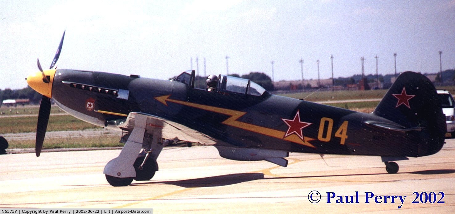 N6373Y, 1997 Yakovlev Yak-9U-M C/N 0470404, Taxiing out for takeoff at Airpower over Hampton Roads.
