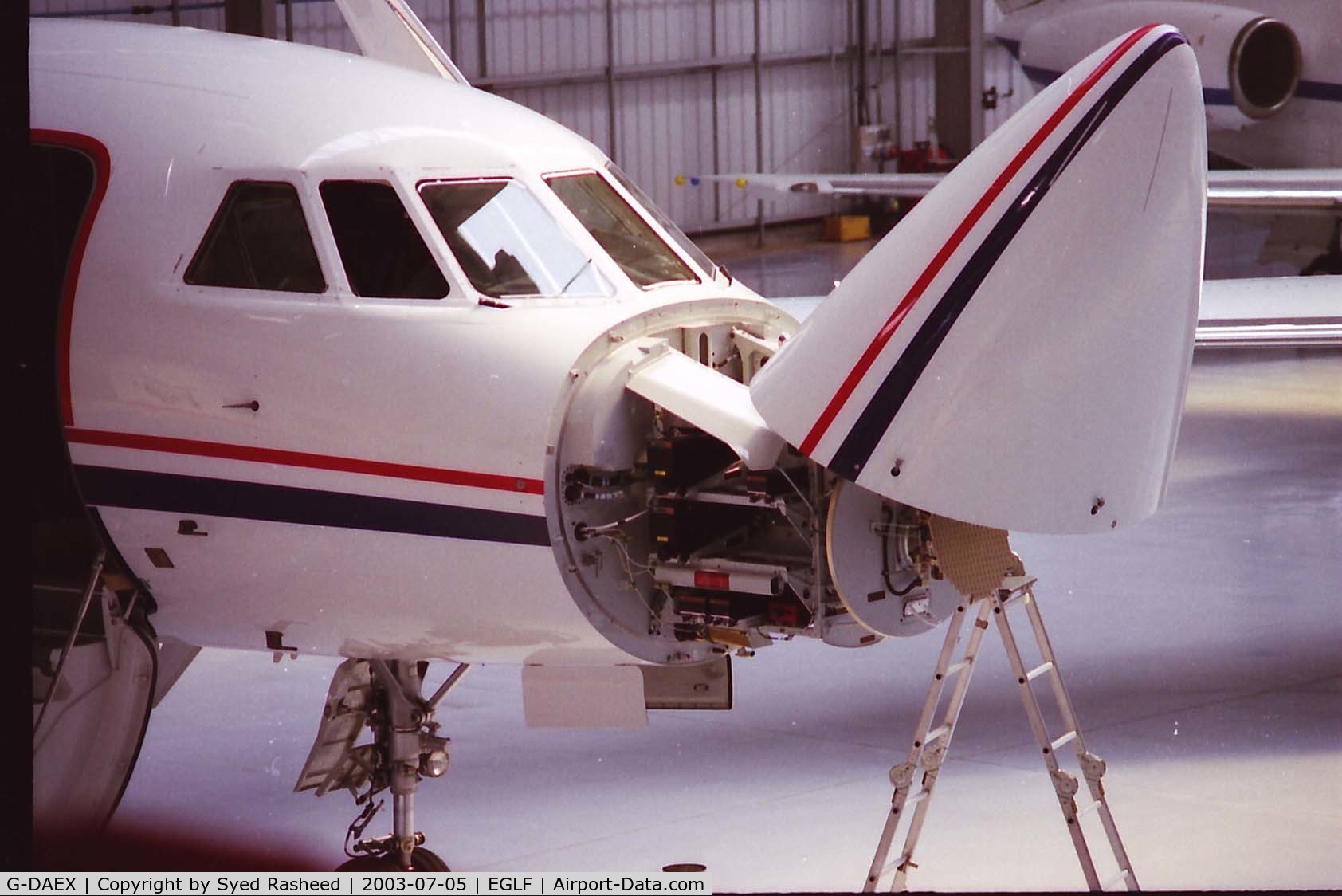 G-DAEX, 2001 Dassault Falcon 900EX C/N 78, Falcon 900EX in Hanger no. 2 - Farnborough