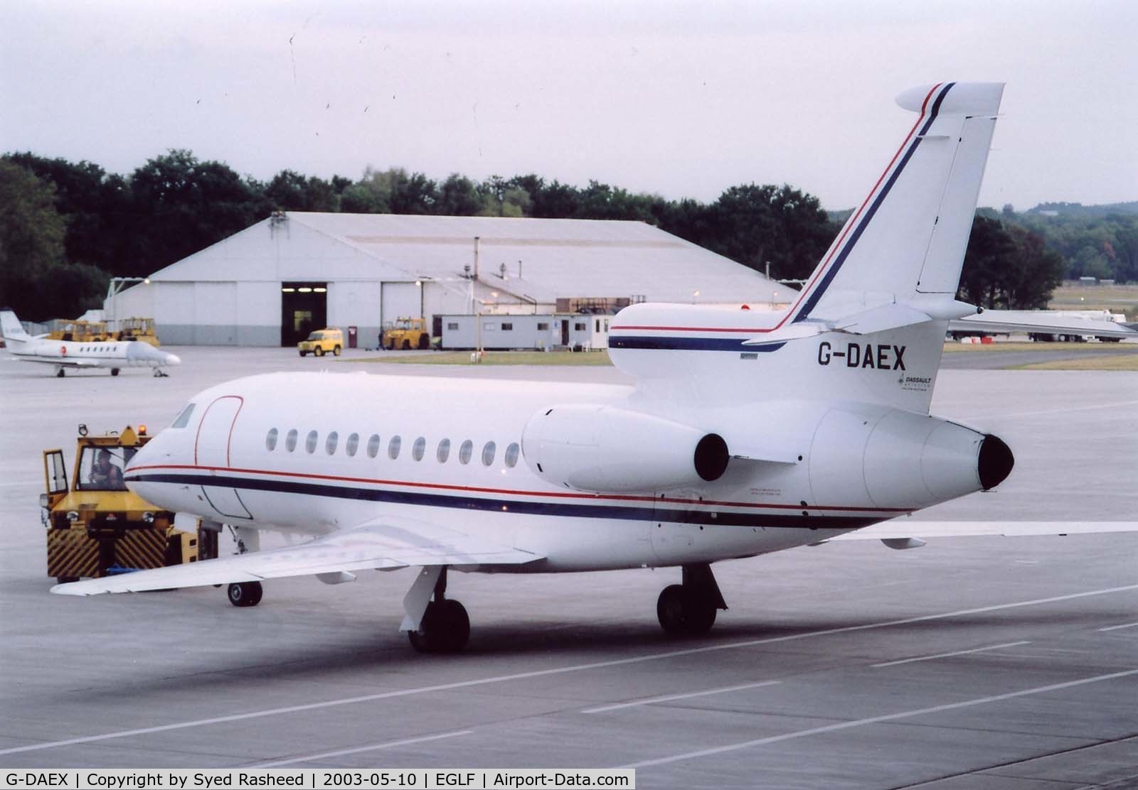 G-DAEX, 2001 Dassault Falcon 900EX C/N 78, FALCON 900EX - TOWED INTO HANGER 2 - TAG AVIATION