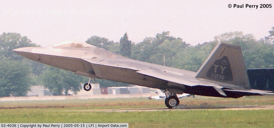 02-4036, 2002 Lockheed Martin F/A-22A Raptor C/N 4036, A Tyndall AFB Raptor on loan until they received their own at Langley