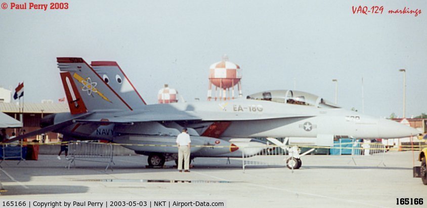 165166, 1996 Boeing F/A-18F Super Hornet C/N 1313/F001, Prototype of the EA-18G Growler, even with ECM pods