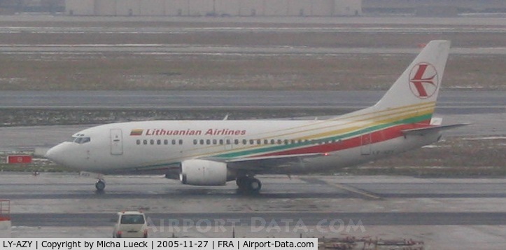 LY-AZY, 1993 Boeing 737-548 C/N 26287, Arriving in Frankfurt
