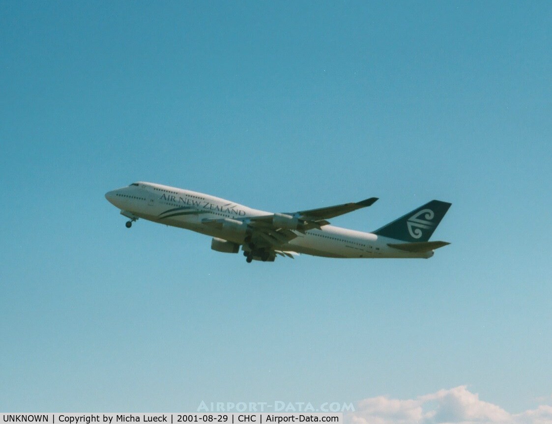 UNKNOWN, Boeing 747 C/N Unknown, Air NZ's B747-400 climbing out of Christchurch