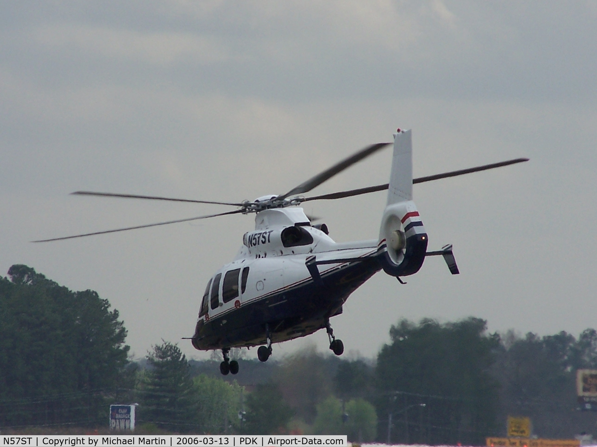 N57ST, 2003 Eurocopter EC-155B C/N 6615, Departing PDK from Mercury Air Center