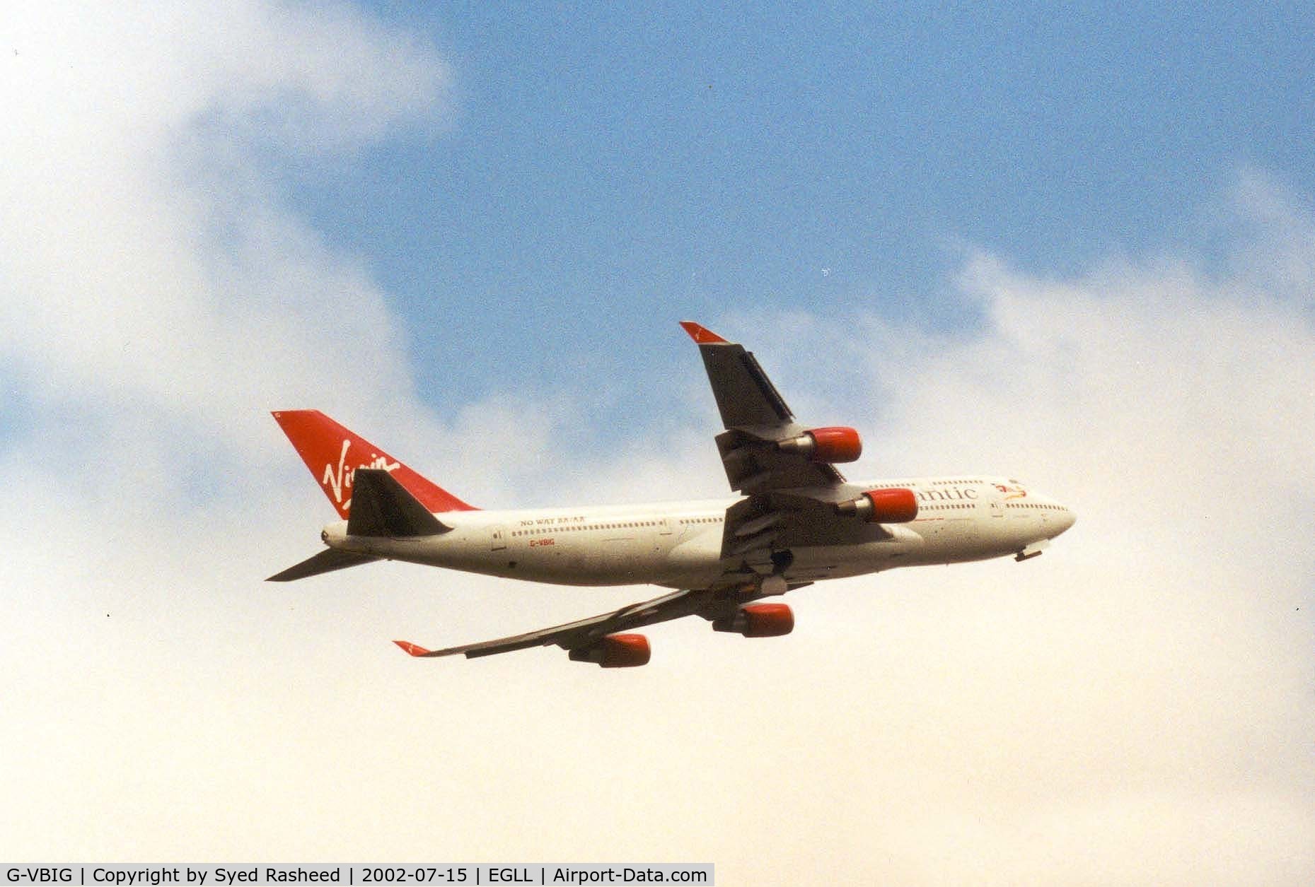 G-VBIG, 1996 Boeing 747-4Q8 C/N 26255, Virgin Atlantic - Departing rwy 09R