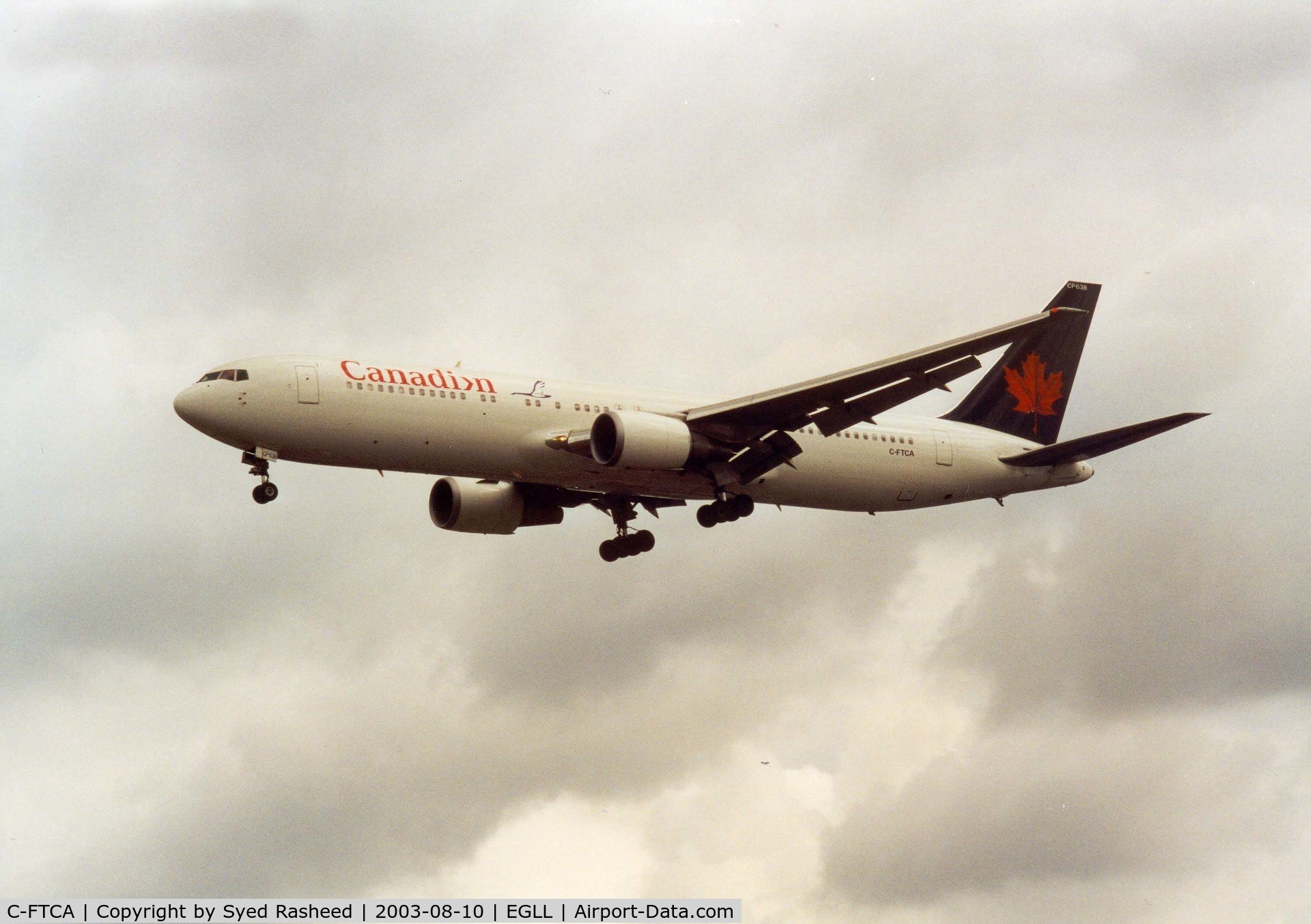 C-FTCA, 1989 Boeing 767-375/ER C/N 24307, Canadian B767 on finals Rwy 27L
