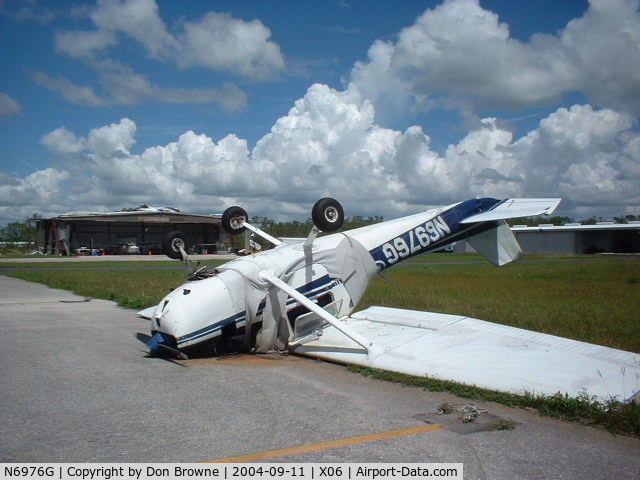 N6976G, 1970 Cessna 150L C/N 15072476, Cessna after Hurricane passed through Arcadia, Fl.
