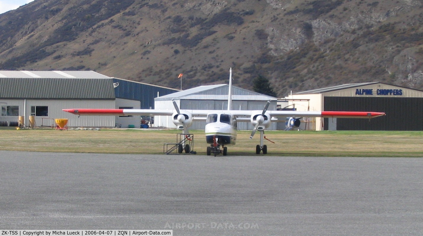 ZK-TSS, Britten-Norman BN-2A-26 Islander C/N 2043, ZK-TSS parked at the base in Queenstown
