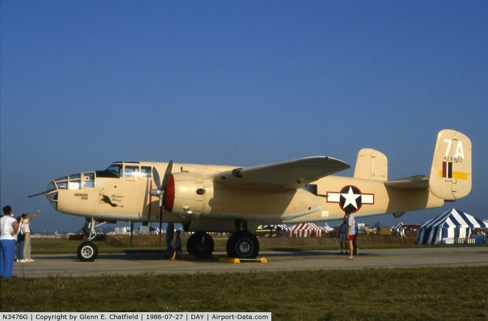 N3476G, 1944 North American B-25J Mitchell C/N 108-33257, In old scheme as 