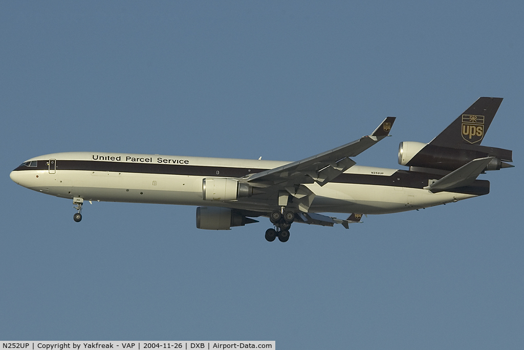 N252UP, 1996 McDonnell Douglas MD-11F C/N 48768, MD11 of UPS on short final to DXB