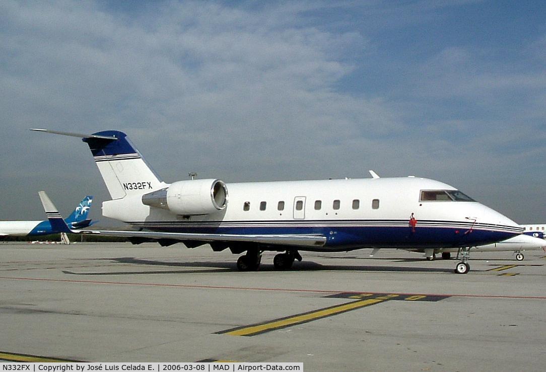 N332FX, 2002 Bombardier Challenger 604 (CL-600-2B16) C/N 5543, visitor at MAD airport
