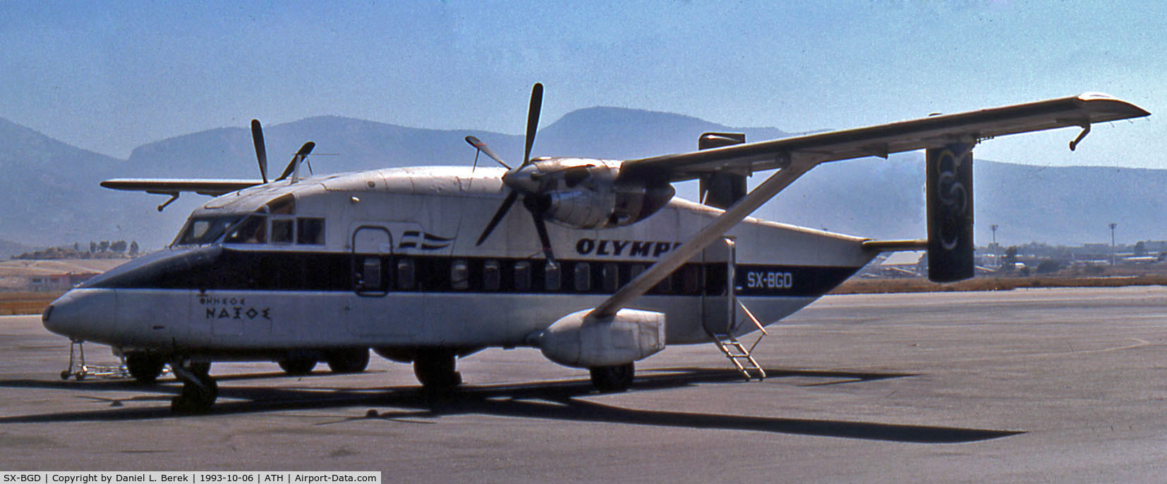 SX-BGD, 1981 Short 330-200 C/N SH.3066, Olympic Airways Shorts SH330 Naxos sits at Athens.