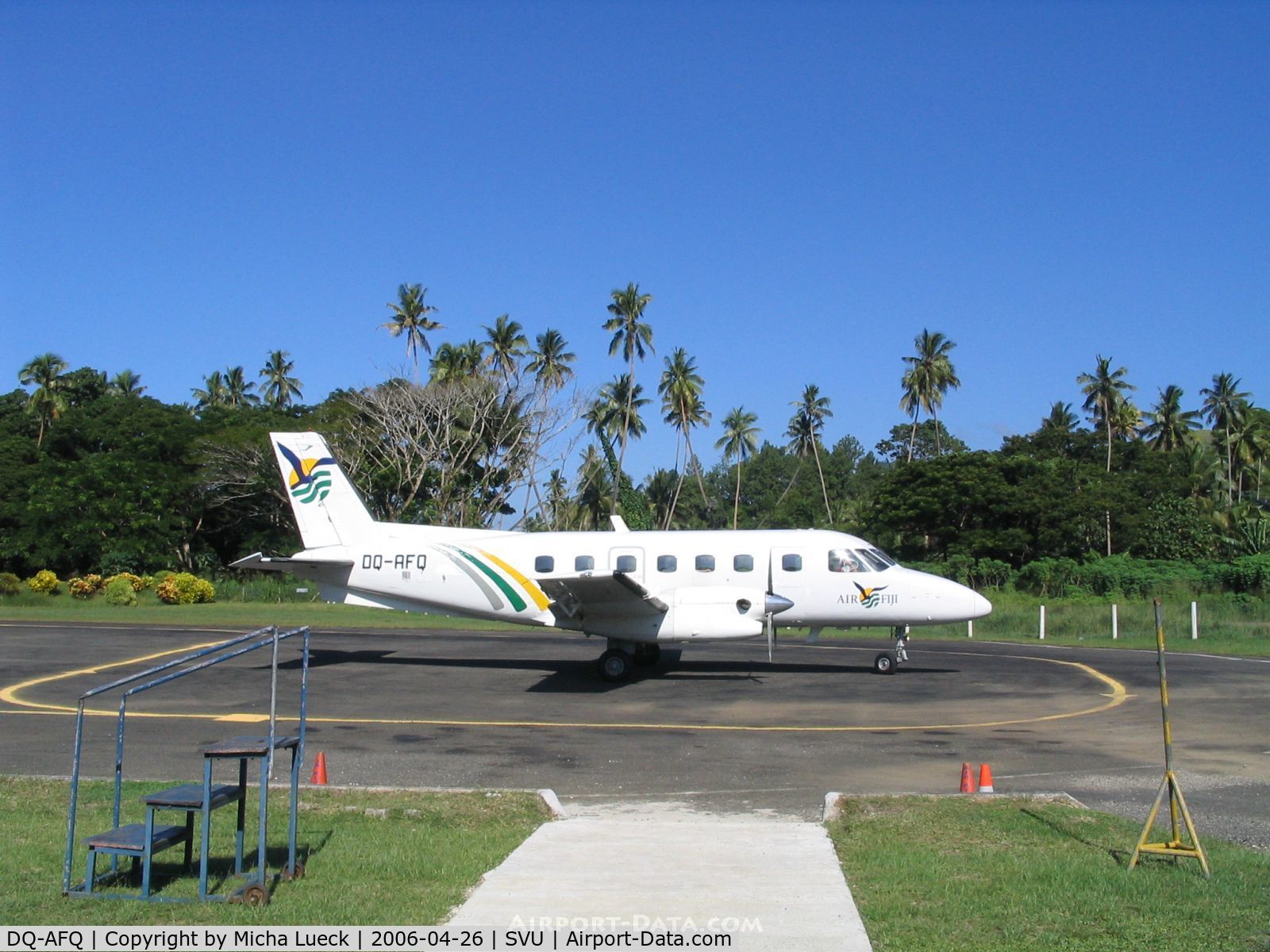 DQ-AFQ, 1992 Embraer EMB-110P1 Bandeirante C/N 110328, Arriving in Savusavu, Fiji