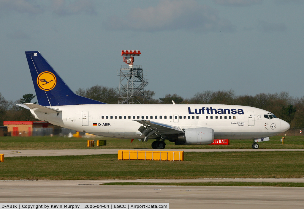 D-ABIK, 1991 Boeing 737-530 C/N 24823, Lufthansa B.737 taxi-ing to its gate after arriving on 06R.