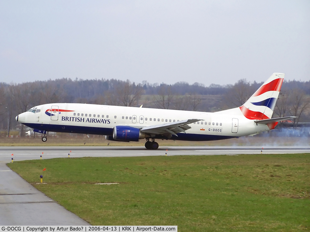 G-DOCG, 1991 Boeing 737-436 C/N 25408, British Airways - landing on rwy 25