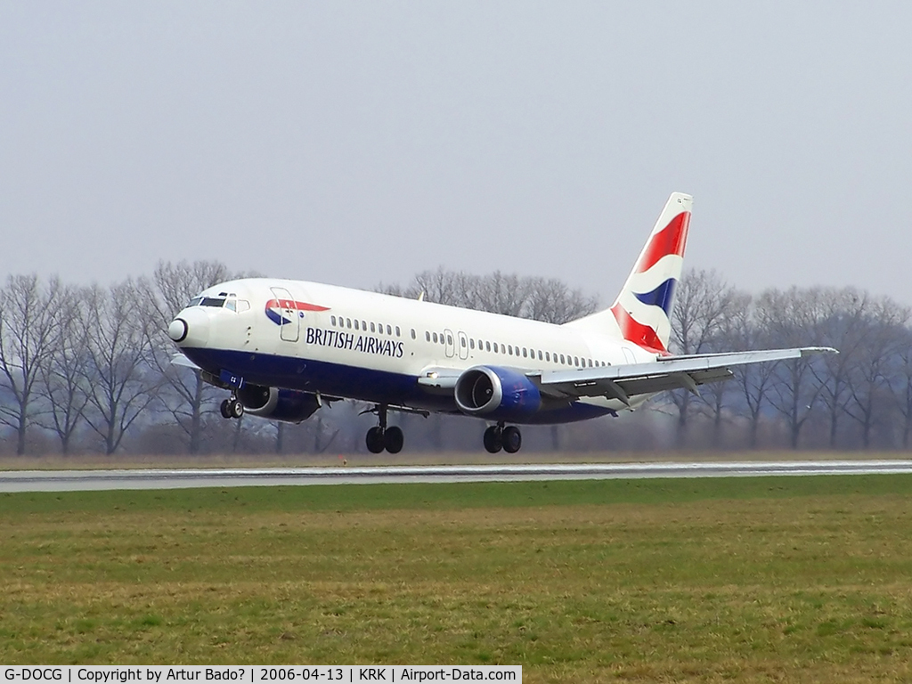 G-DOCG, 1991 Boeing 737-436 C/N 25408, British Airways - landing on rwy 25