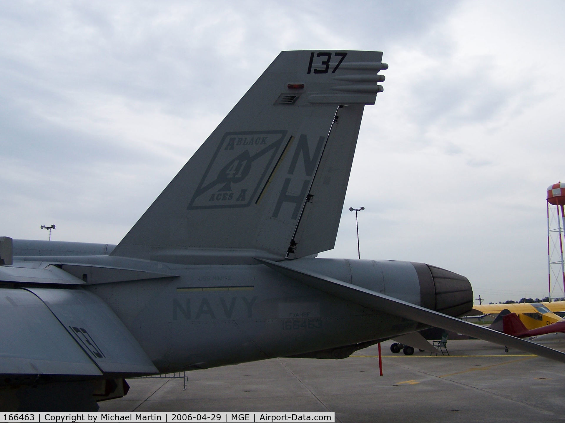 166463, Boeing F/A-18F Super Hornet C/N F098, VFA-41 Black Aces Tail Art