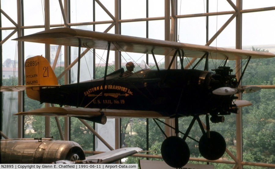 N2895, 1927 Pitcairn PA-5 Mailwing C/N 1, On display at the National Air & Space Museum