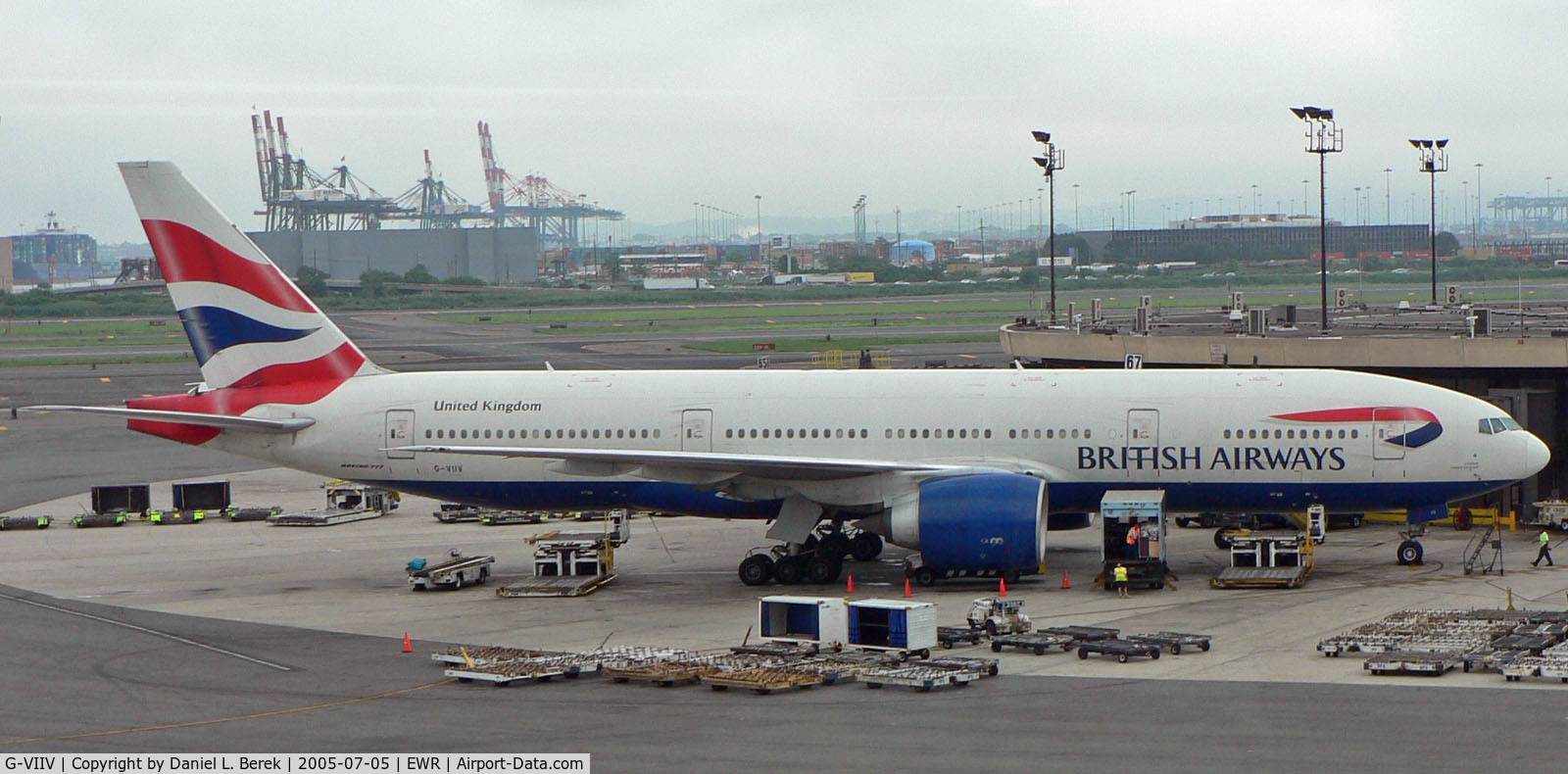 G-VIIV, 1999 Boeing 777-236 C/N 29964, One of BA's many Triple-7s prepares for a trans-Atlantic voyage after visiting Newark.