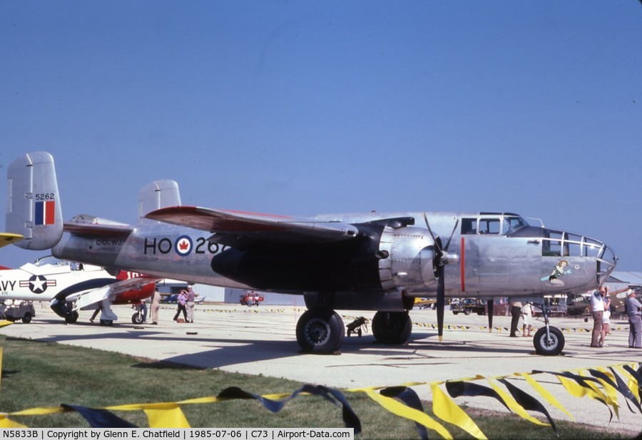 N5833B, 1945 North American B-25J Mitchell Mitchell C/N 108-47735, At an air show, when call sign was still CGCWJ