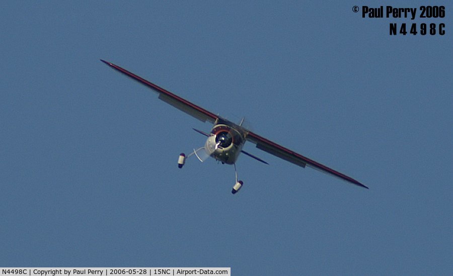 N4498C, 1953 Cessna 190 C/N 16082, Flaps down, in the pattern, so to speak